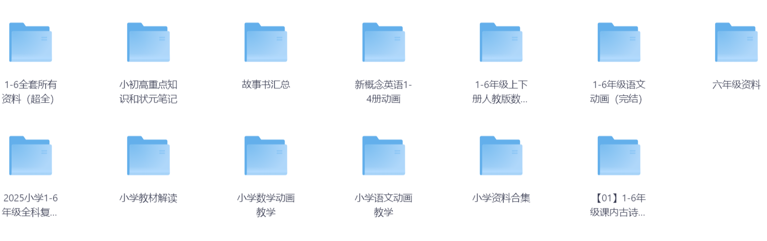全网最全的小学1-6年级教辅资料汇总